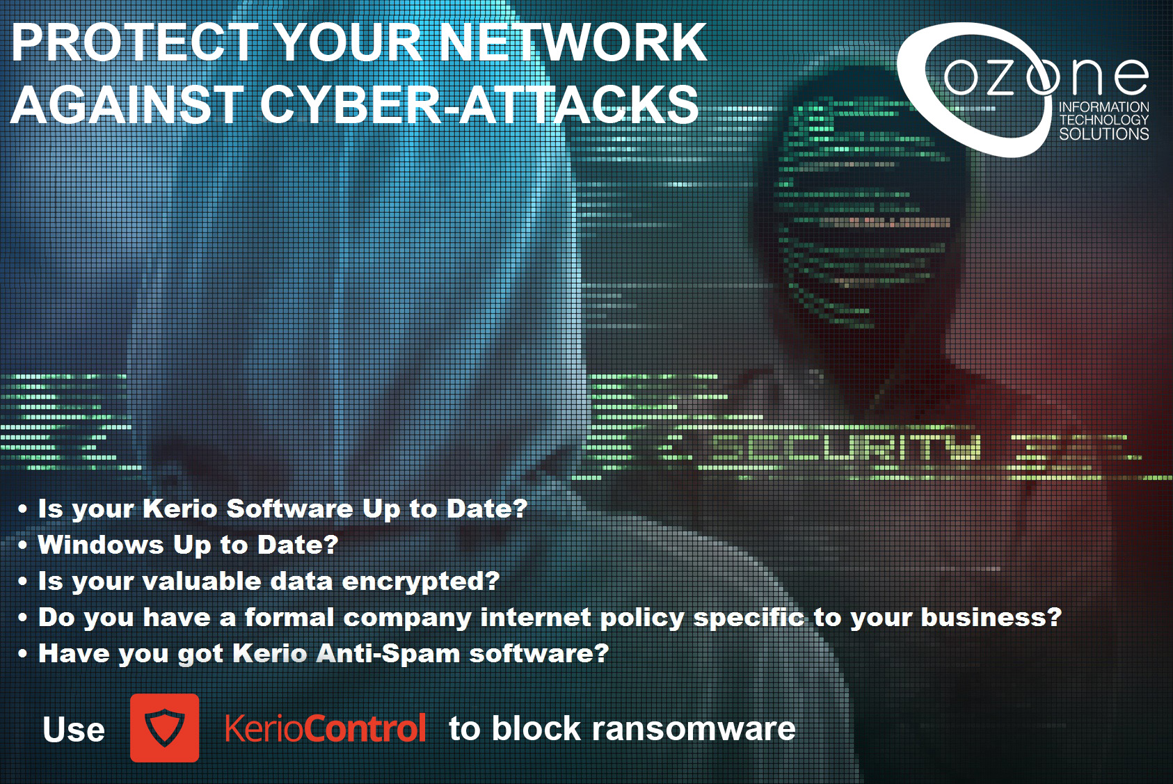 A skilled computer expert protects your computer from hackers cy